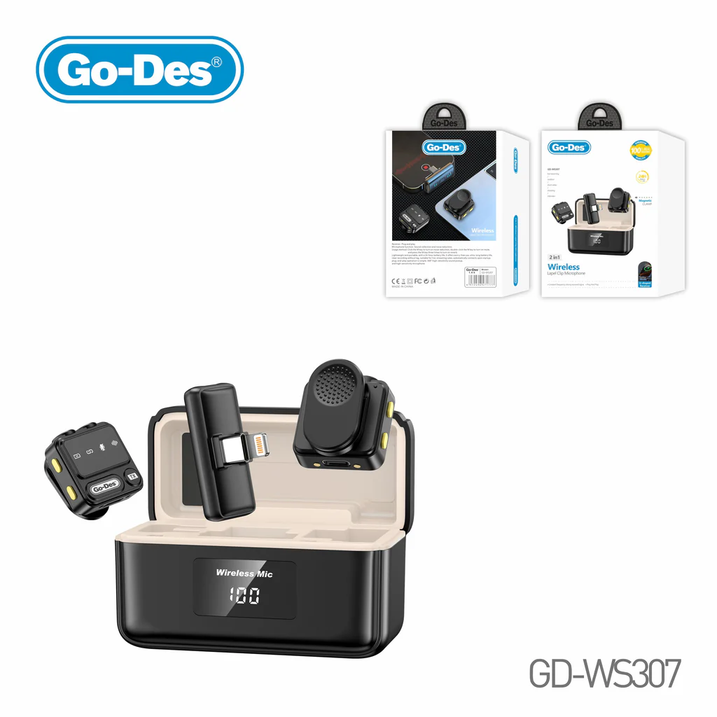 میکروفون یقه‌ای بی‌سیم Go-Des مدل GD-WS307